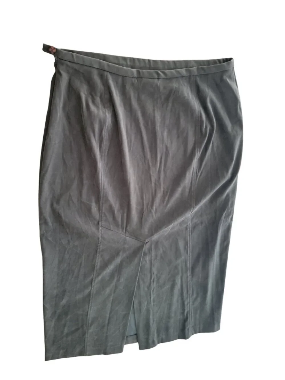 Worthington Stretch Brown Faux Suede Trouser Pencil Skirt Vented - Picture 2 of 11